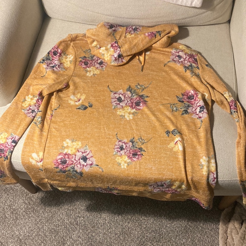Floral and Mustard Yellow Hoodie